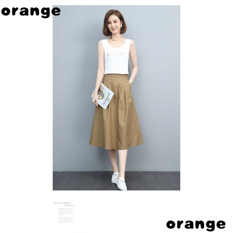Chân Váy Chữ A Dáng Rộng Vải Cotton Lanh Mỏng Co Giãn Thời Trang Mùa Hè Kiểu Mới Cho Phụ Nữ Trung Niên 2022 Thắt Lưng Tất Cả Các Đốm