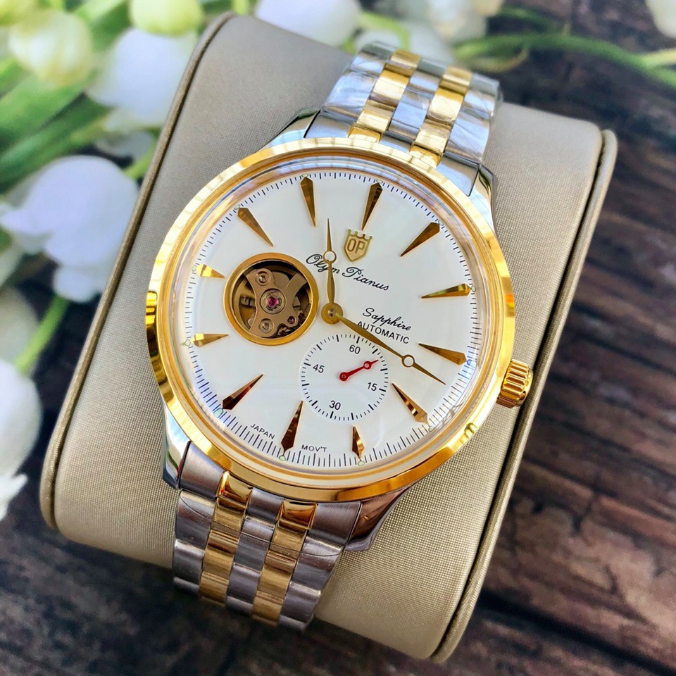 Đồng hồ nam dây kim loại Automatic Olym Pianus OP99141-77 OP99141-77AGSK trắng
