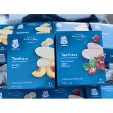 ( Hàng Mỹ có bii đi air )MUA 2 HỘP BẤT KÌ TẶNG 1 HỘP MÂM XÔI -GERBER BÁNH GẠO DÀNH CHO BÉ TỪ 7 THÁNG TUỔI