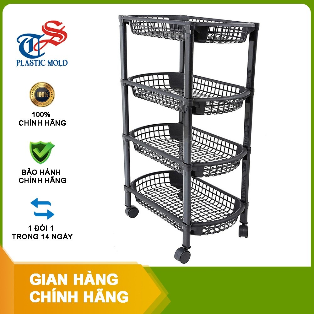 Kệ 4 tầng đa năng Tashuan có bánh xe Ts-5319