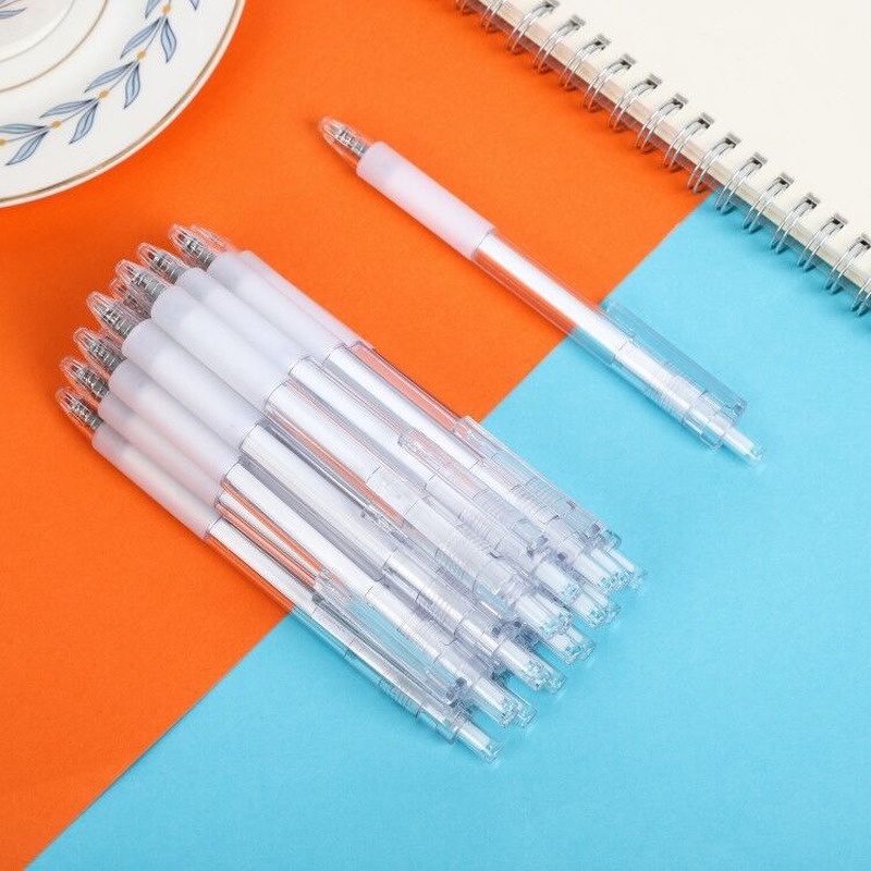 Bút Bi Mực Gel Trong Suốt Ngòi 0.5mm Dung Tích Lớn