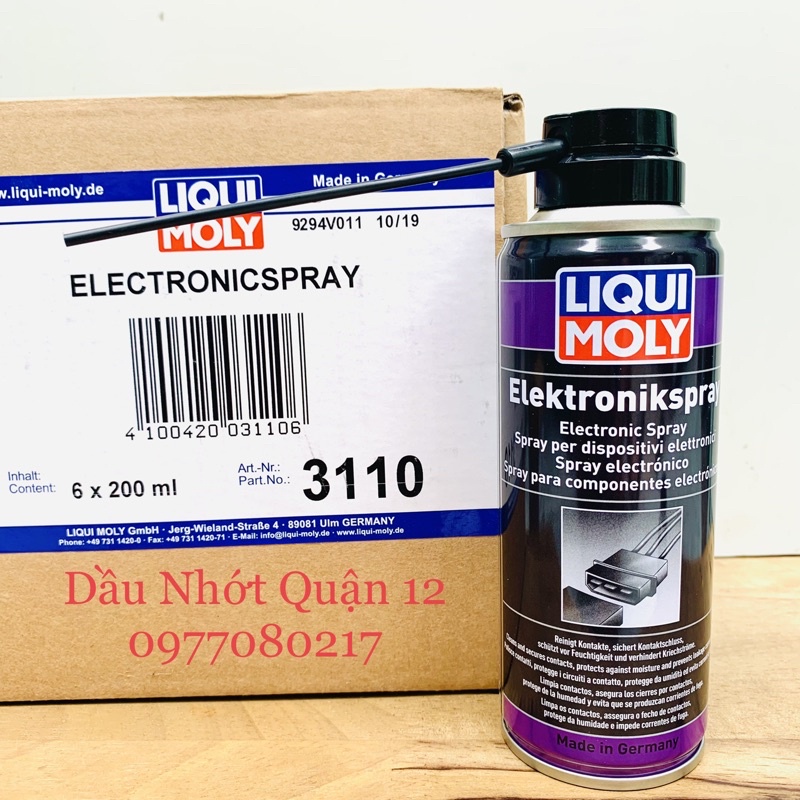 Chai Xịt Vệ Sinh - Bảo Vệ Bảng Mạch Điện Tử Liqui Moly Electronic - Spray 3110 200ML Made in Germany