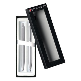 S306 Cặp viết cao cấp Sheaffer dòng Sentinel bằng thép chrome (viết bi xanh bấm + viết chì bấm 0.7mm)