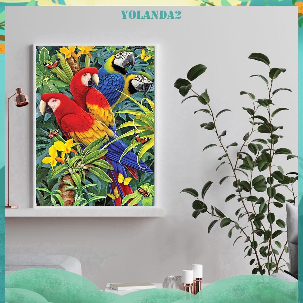 Bộ Tranh Thêu Chữ Thập Diy 11ct Hình Chim Vẹt