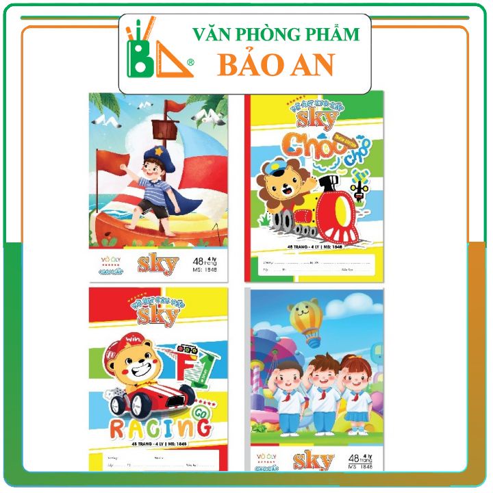 Lốc 10 Vở 4 Ôly Sky 48 Trang 1848 ( Lốc 10 Quyển) dòng vở ôly cao cấp với định lượng giấy 100g/m2