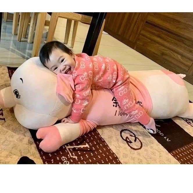 Gấu Bông , Gối Ôm Heo Áo Hồng Đủ Size 90Cm-1M-1M3