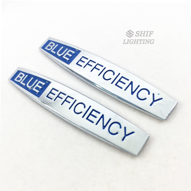 Bộ 2 logo in chữ BLUE EFFICIENCY bằng kim loại dùng cho trang trí dòng xe Mercedes Benz