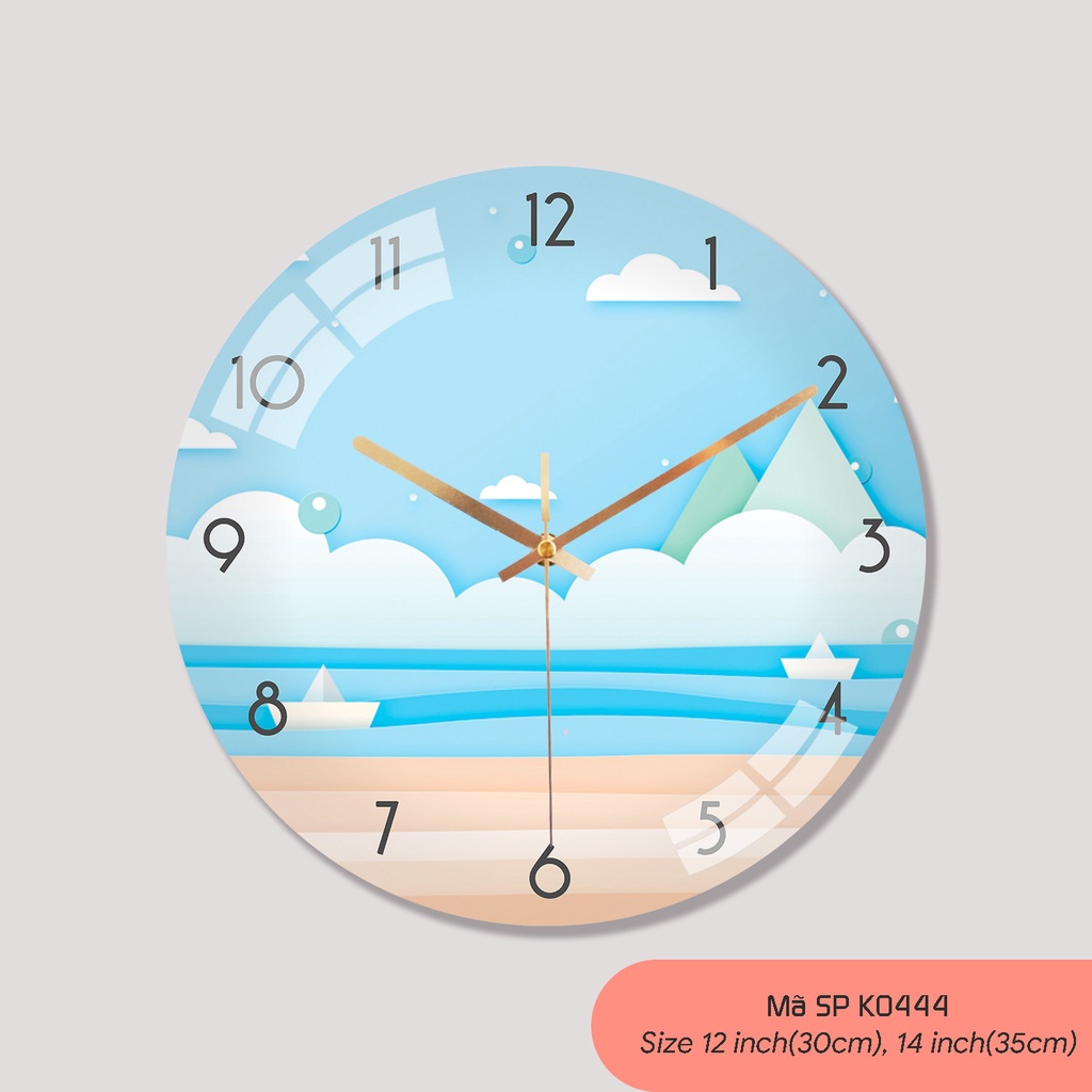 Đồng Hồ Treo Tường, Đồng Hồ Để Bàn Siêu Xinh, Nhiều Kích Thước, Chất Liệu Thủy Tinh Sang Trọng, Kim Trôi Không Tiếng Ồn