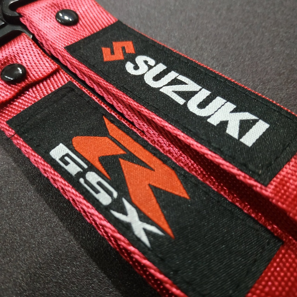 Móc chìa khóa vải thêu hình Suzuki GSX SYM 16x2.5 cm