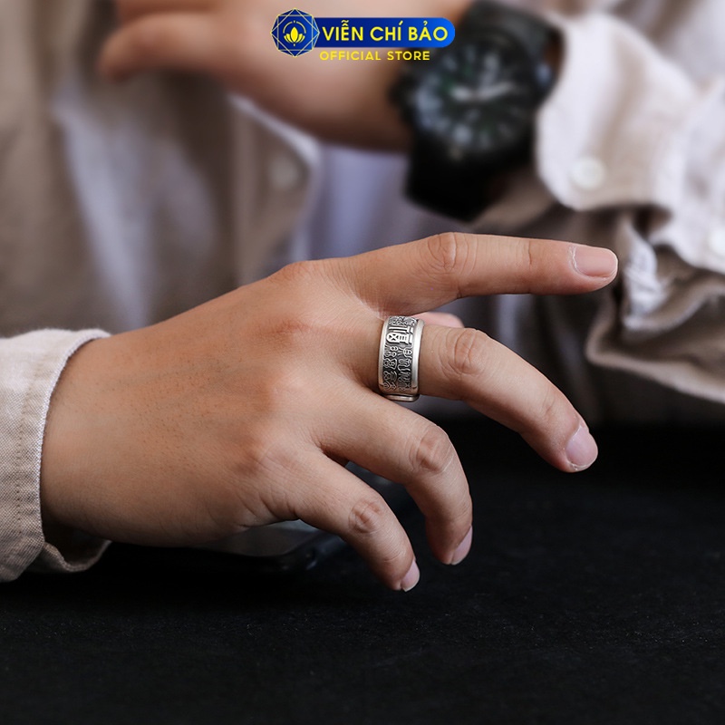 Nhẫn bạc nam Thiên Phúc nhẫn chữ phúc chất liệu bạc Thái 925 thời trang phụ kiện trang sức nam Viễn Chí Bảo N100912