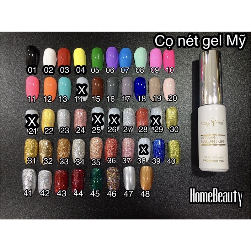 CỌ NÉT GEL MỸ CRE8TION( dùng vẽ gel,42 màu)