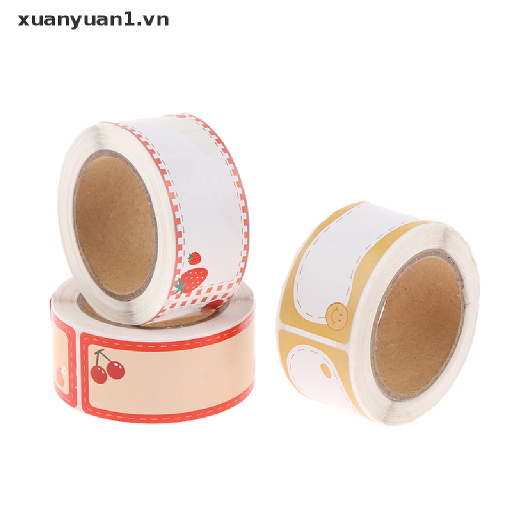 Cuộn 120 Nhãn Dán Ghi Tên Chai Lọ Họa Tiết Hoạt Hình Dễ Thương