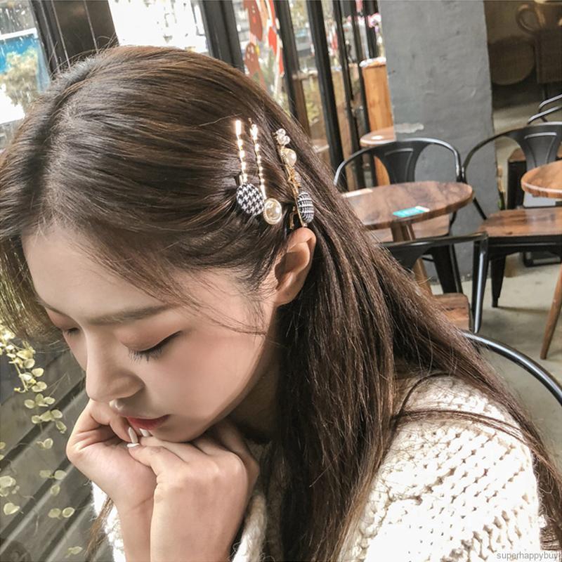 Set 3 kẹp tóc đính ngọc trai phong cách Hàn Quốc thanh lịch dành cho nữ