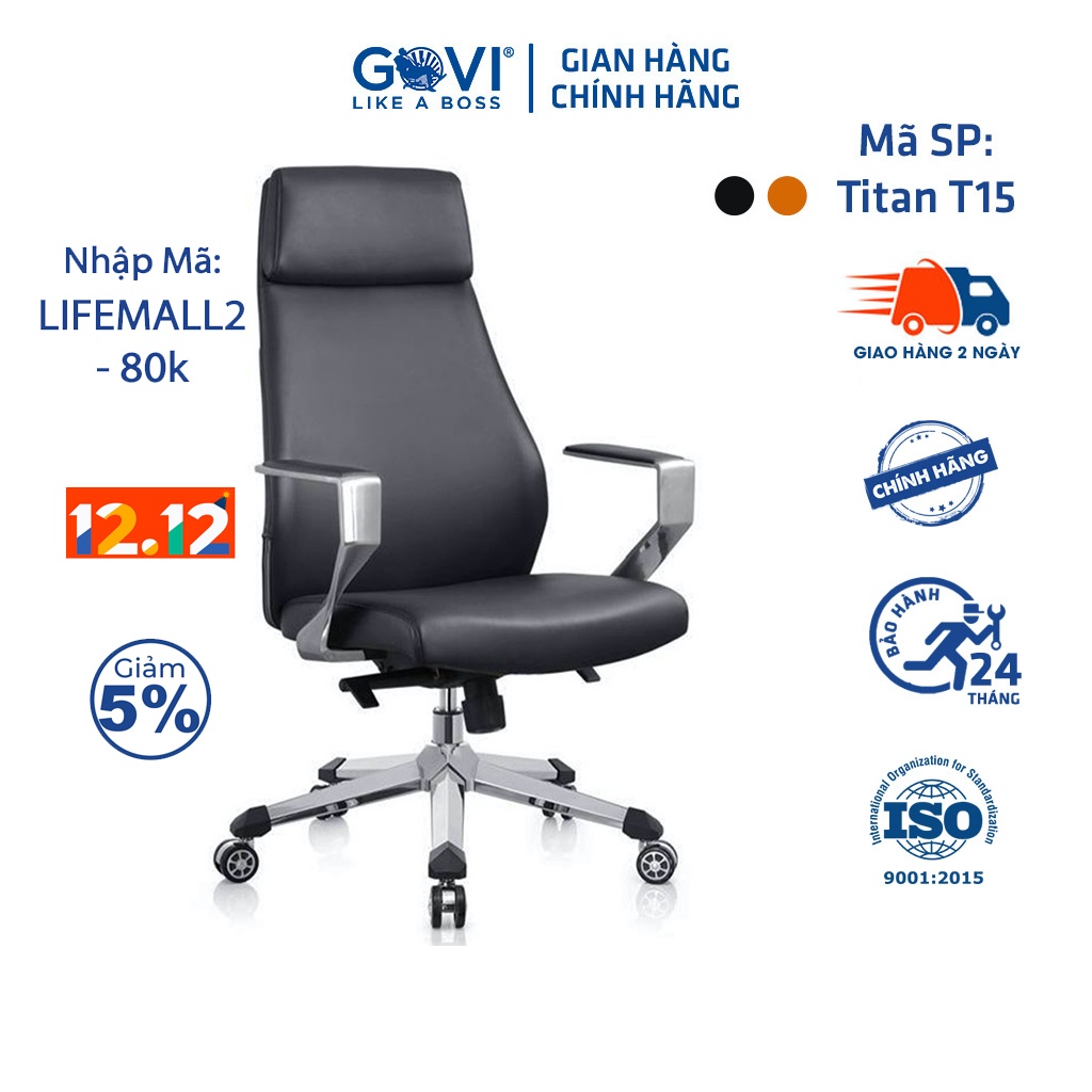 Ghế giám đốc GOVI Titan T15 Da Microfiber sang trọng