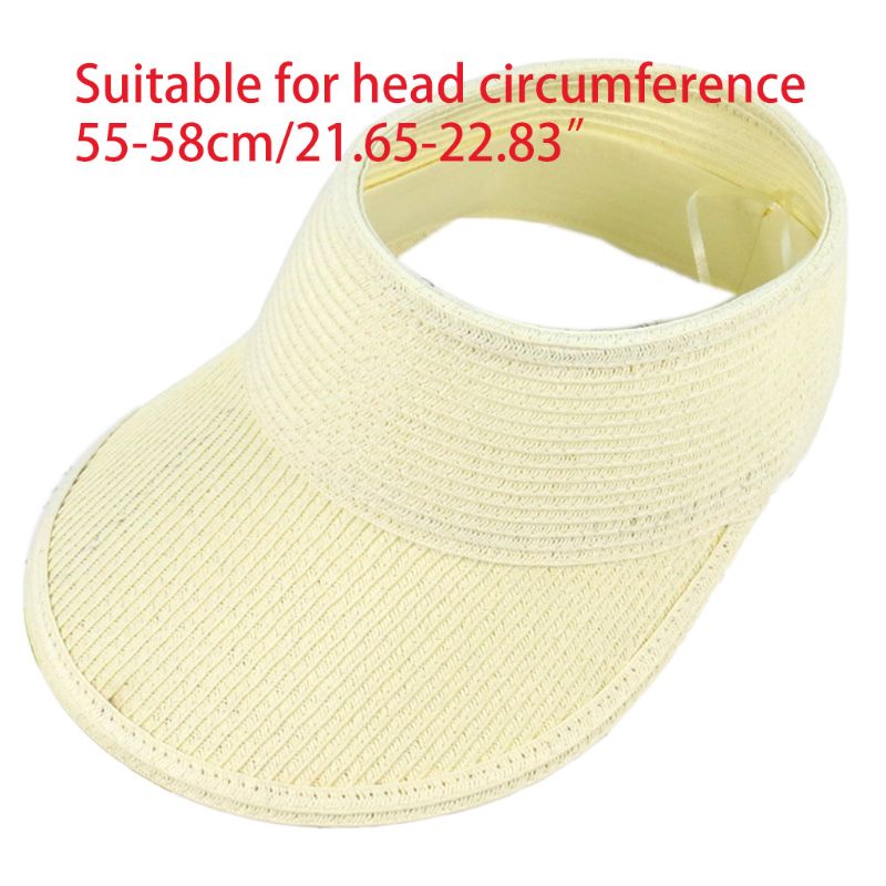 Mũ Rơm Rộng Vành Hở Chóp Chống Nắng Vành Rộng Thoáng Khí Màu Sắc Đơn Giản