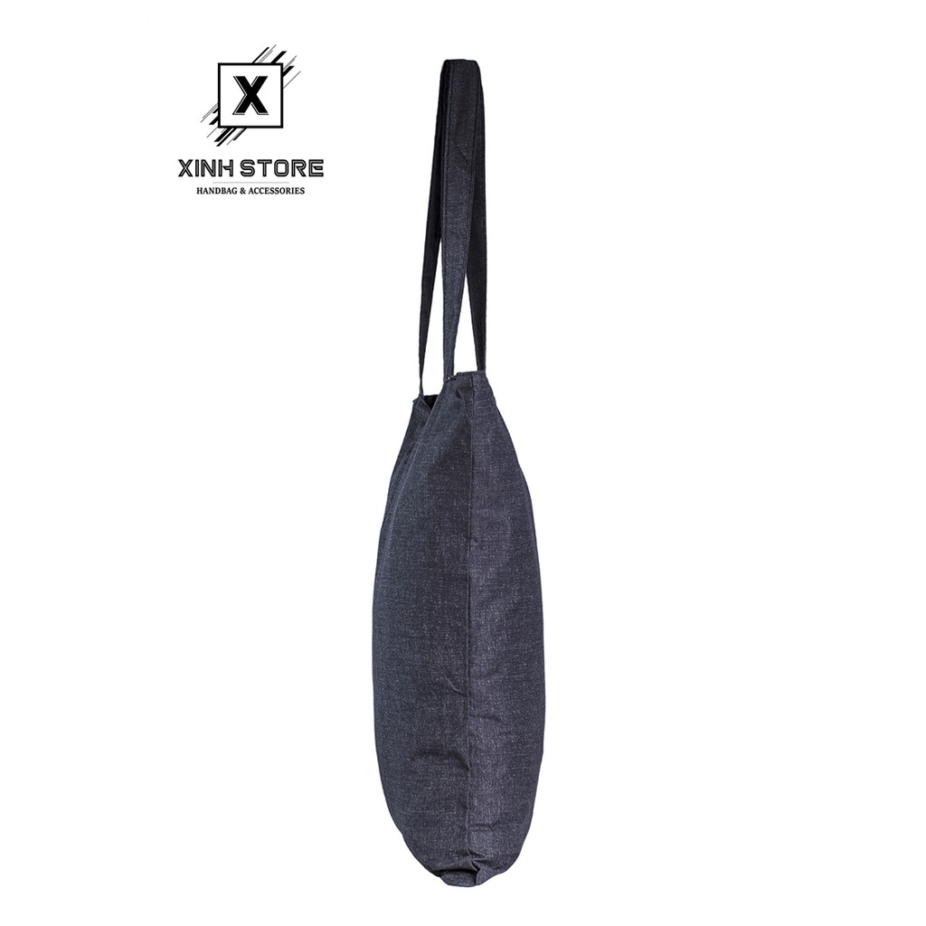 [Mã WABRBAGS giảm 20K đơn 99K] Túi Vải Đeo Vai Tote Bag Cỏ 4 Lá Đen XinhStore