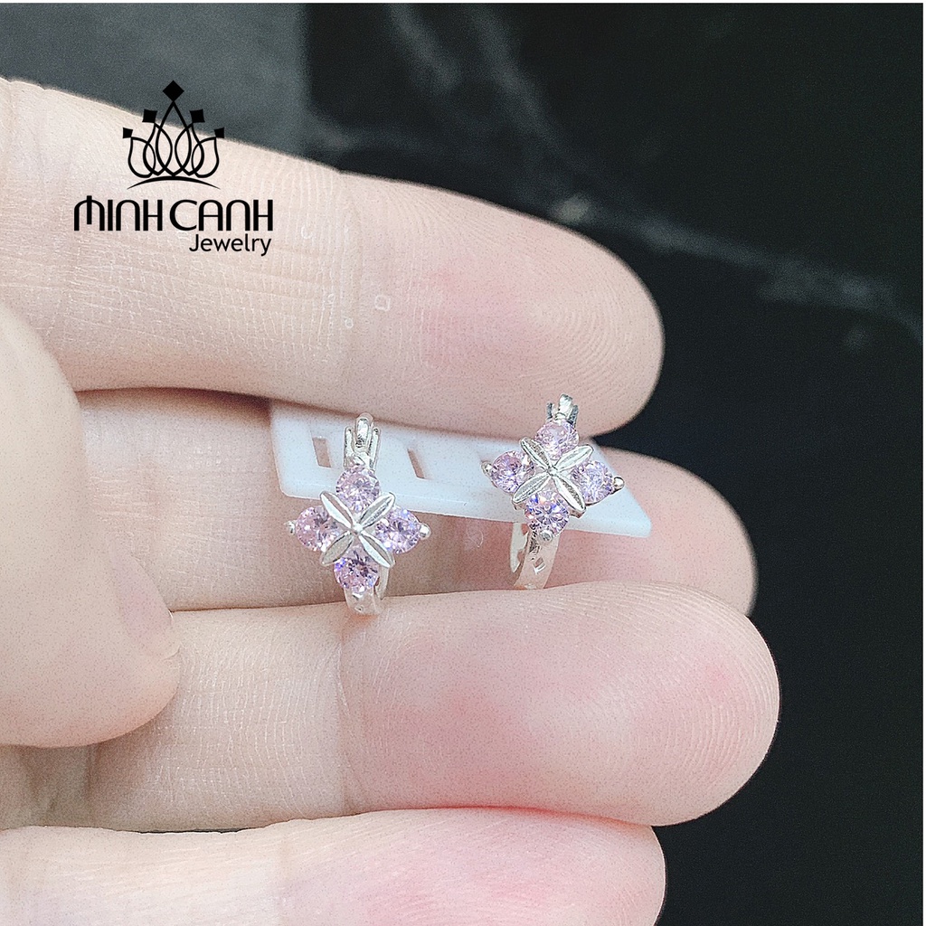 Bông Tai Bạc Bấm Thoi Đá Minh Canh Jewelry