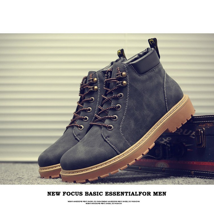 Giày Martin Nam Cổ Cao Siêu Chất Xám Khói BCC004 | BigBuy360 - bigbuy360.vn