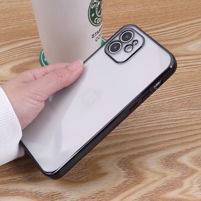 Ốp lưng Điện Thoại Silicon Mềm Trong Suốt Mạ Viền Sang Trọng Dành Cho iPhone 11 pro max x xs max xr 7 plus 8 plus 6s plus