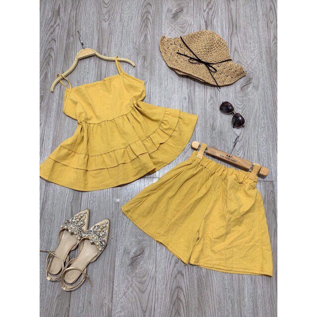 Bộ Đồ Ngủ 2 Dây Đũi Nữ- San San Shop - Đầy Đủ Màu Đen, Đỏ, Be - Không Nhăn Nhàu, Không Xổ Lông, Thấm Hút Mồ Hôi | BigBuy360 - bigbuy360.vn