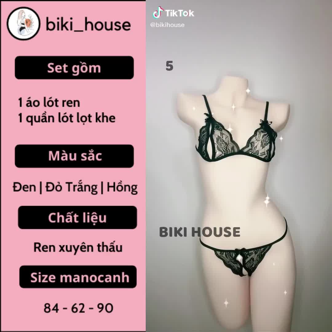 Đồ lót sexy 2 mảnh ren quần lót lọt khe xẻ đáy set bralette 4 màu đen đỏ hồng trắng nội y gợi cảm BIKI HOUSE T310 - HCM | BigBuy360 - bigbuy360.vn
