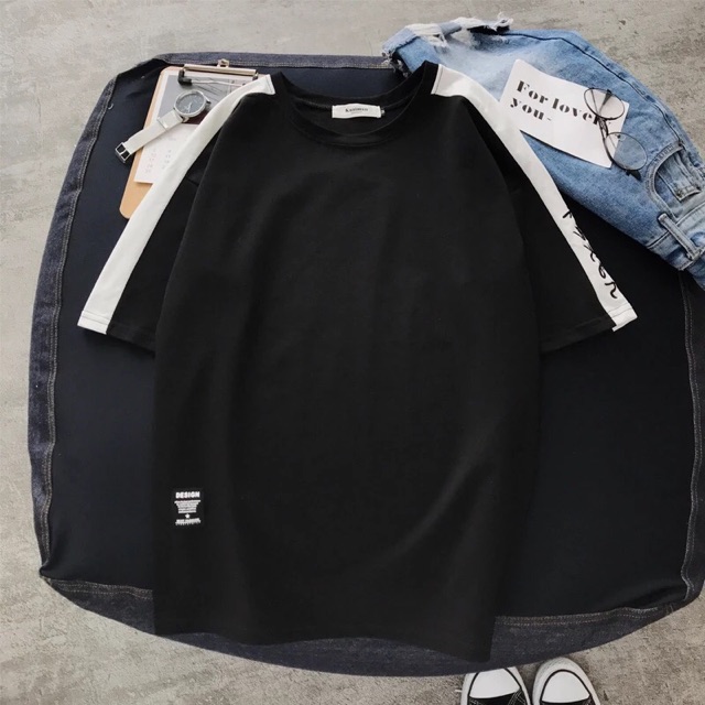 Áo thun tay lỡ unisex form rộng Thêu Chữ Nhật nam nữ phong cách ulzzang Wind | BigBuy360 - bigbuy360.vn