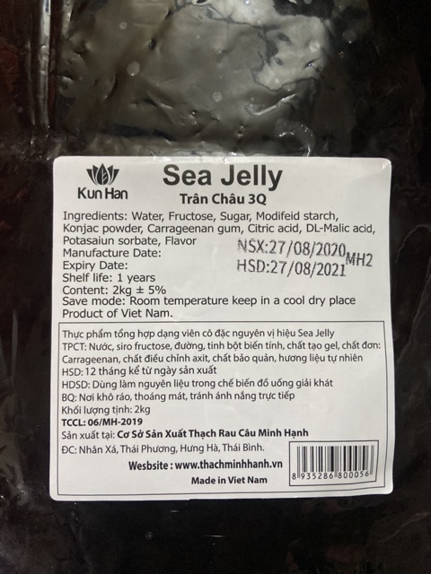 [Mã 156FMCGSALE hoàn 8% đơn 500K] Trân châu 3Q sea jelly đen caramen 2kg | BigBuy360 - bigbuy360.vn