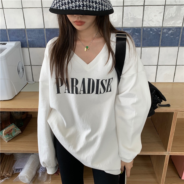 Áo Sweater Nữ Tay Dài Cổ Chữ V In Chữ Thời Trang 45844 | BigBuy360 - bigbuy360.vn