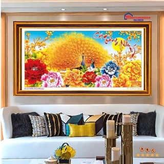 Tranh đính đá công cát tường như ý LV498 DD9352 (92cm x 48cm)