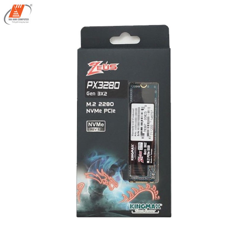 Ổ cứng SSD M2 PCIE Kingmax 256GB | Tốc độ đọc 1500Mb/s -  Tốc độ ghi 450Mb/s - Chống ồn - Hàng chính hãng