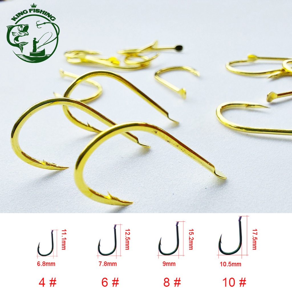 Hộp 40 cái lưỡi câu cá thép carbon cao cấp mạ vàng siêu cứng và sắc bén, tặng 02 thanh cuốn chì cao cấp