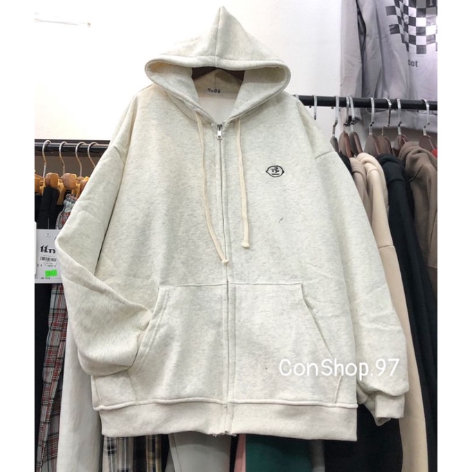 Áo Hoodie Nỉ Bông kéo khoa lót nhung Unissex Cho Cả Nam Nữ Thêu Mặt Em Bé, HOODIE Form rộng, Áo khoác Nỉ | BigBuy360 - bigbuy360.vn