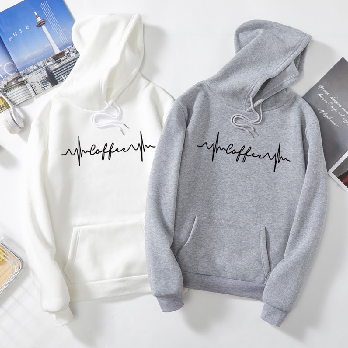 IELGY   Áo Hoodie Tay Dài Dáng Rộng Lót Nhung Dày Màu Đen / Hồng Thời Trang Cho Nữ