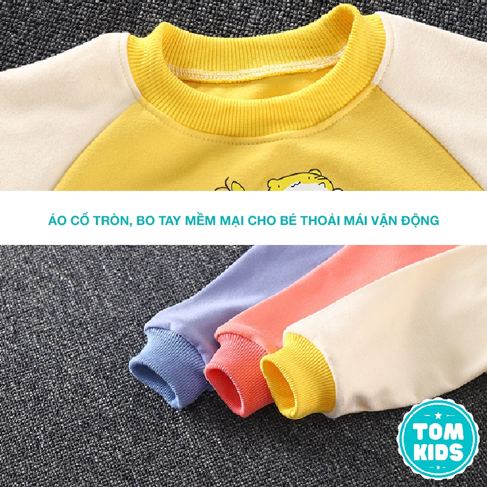 Áo thu đông cho bé, áo len cổ tròn dài tay cho bé từ 1-10 tuổi in hình họa tiết dễ thương mã QA-001