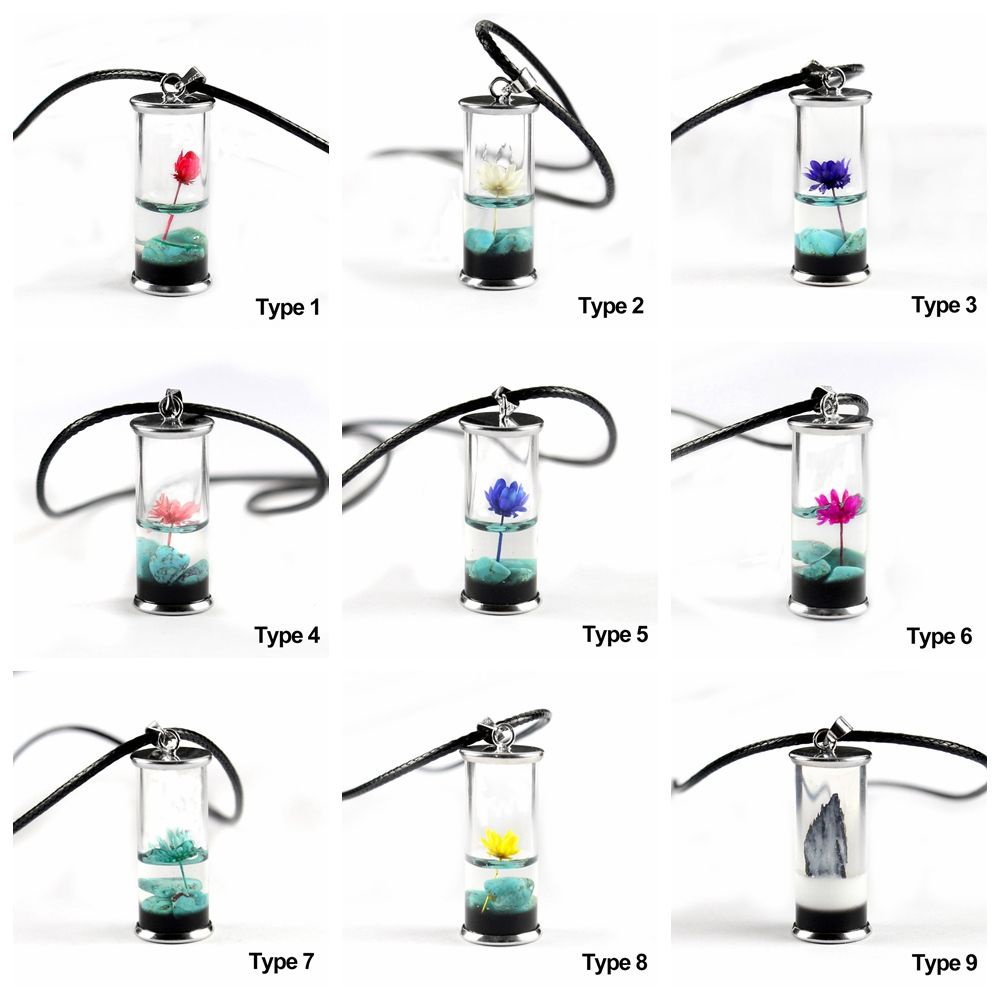 Vòng cổ mặt lọ điều ước thủy tinh trong suốt phát sáng độc đáo