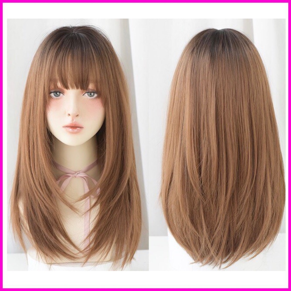 Tóc giả nguyên đầu đầu layer mềm mượt như tóc thật tặng wig 9037