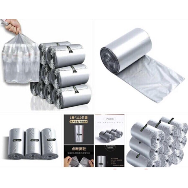 Set 220 túi đựng rác tự huỷ (2 cuộn)