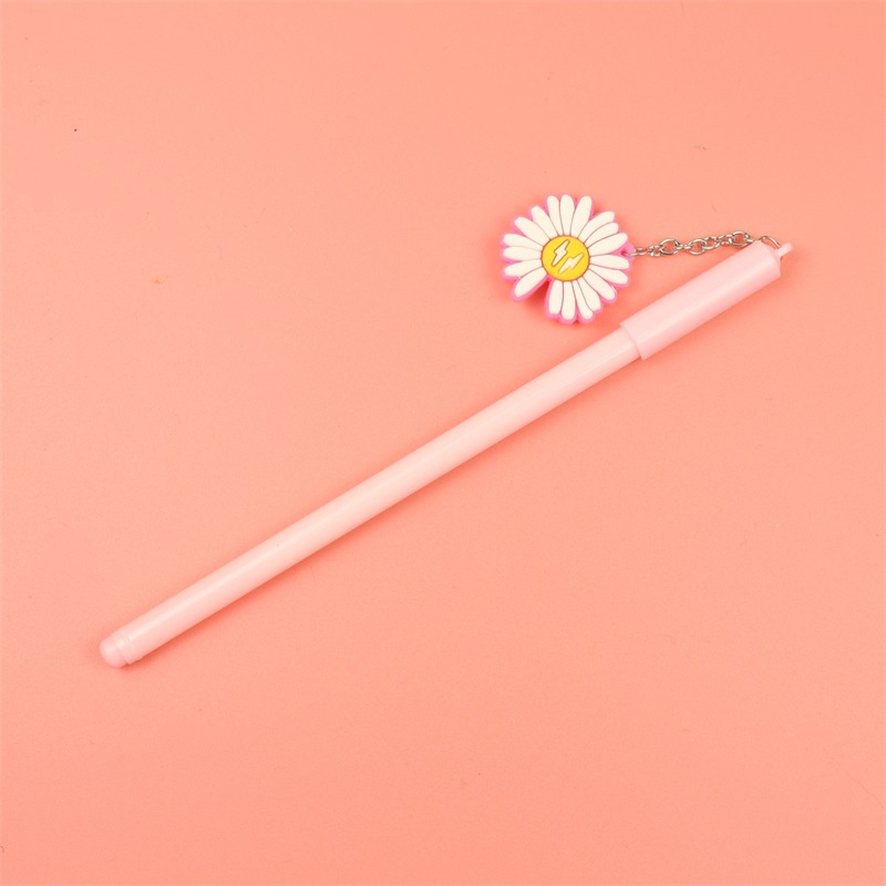 1 Bút Mực gel Ngòi 0.5mm In Họa Tiết Hoa Cúc / Trái Tim Dễ Thương Tiện Dụng Cho Học Sinh