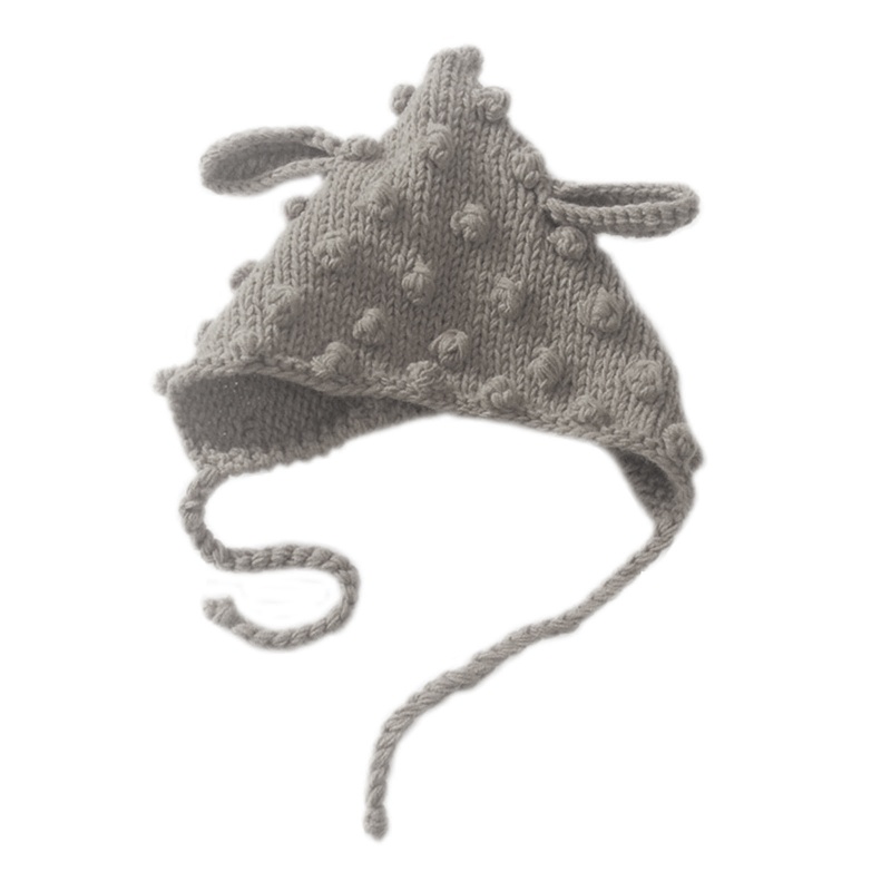 Mũ Beanie Đan Len Giữ Ấm Tai Dễ Thương Làm Phụ Kiện Chụp Ảnh Cho Bé Sơ Sinh