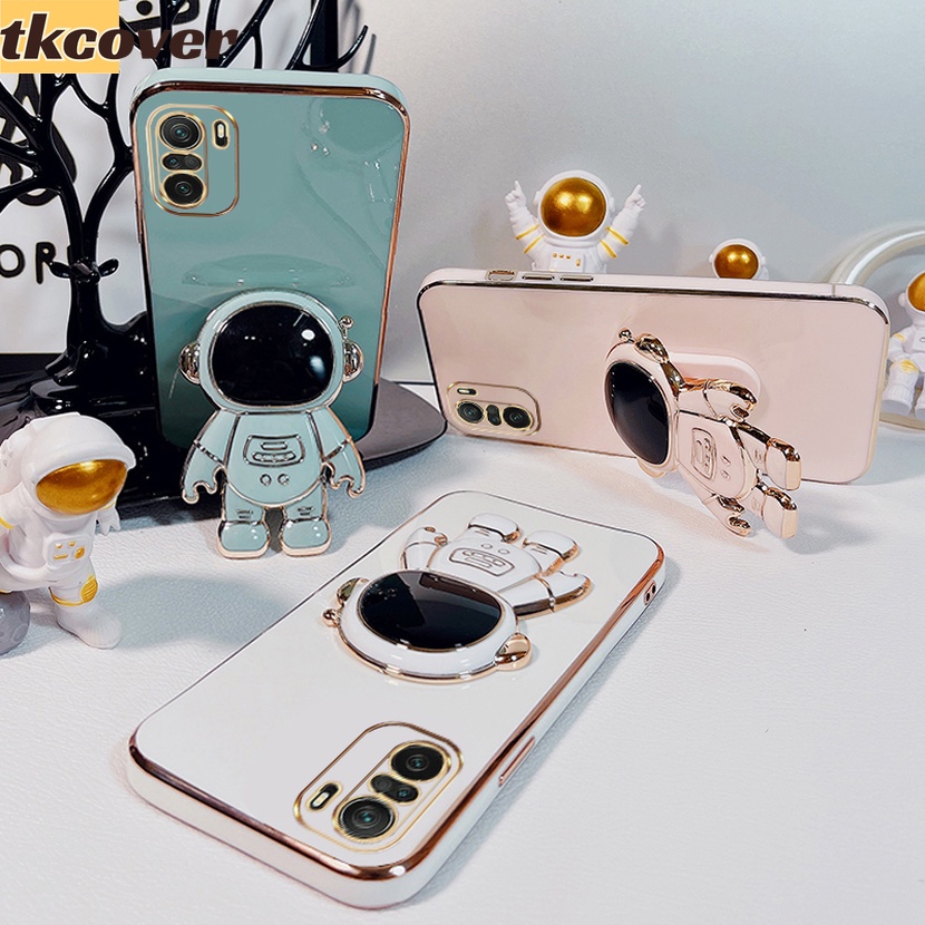 Ốp Điện Thoại Silicon Hình Phi Hành Gia Có Giá Đỡ Bảo Vệ Ống Kính Máy Ảnh Cho Xiaomi Redmi Note 9 8 7 Pro Max