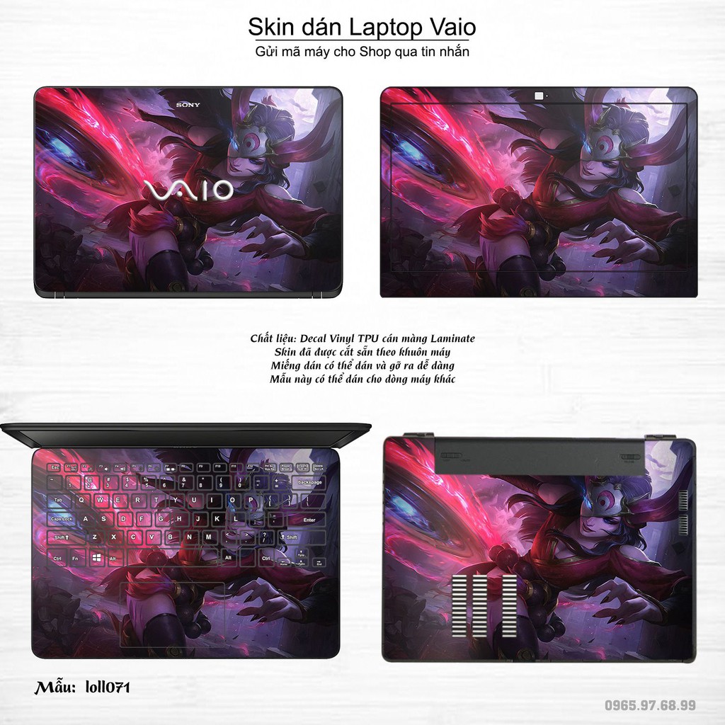 Skin dán Laptop Sony Vaio in hình Liên Minh Huyền Thoại nhiều mẫu 9 (inbox mã máy cho Shop)