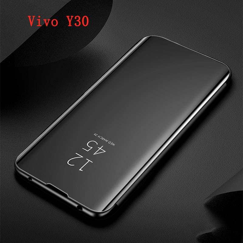 Ốp Điện Thoại Nắp Lật Mặt Gương Mạ Điện Cho Vivo Y30 Vivo Y30 Vivoy30 Đứng