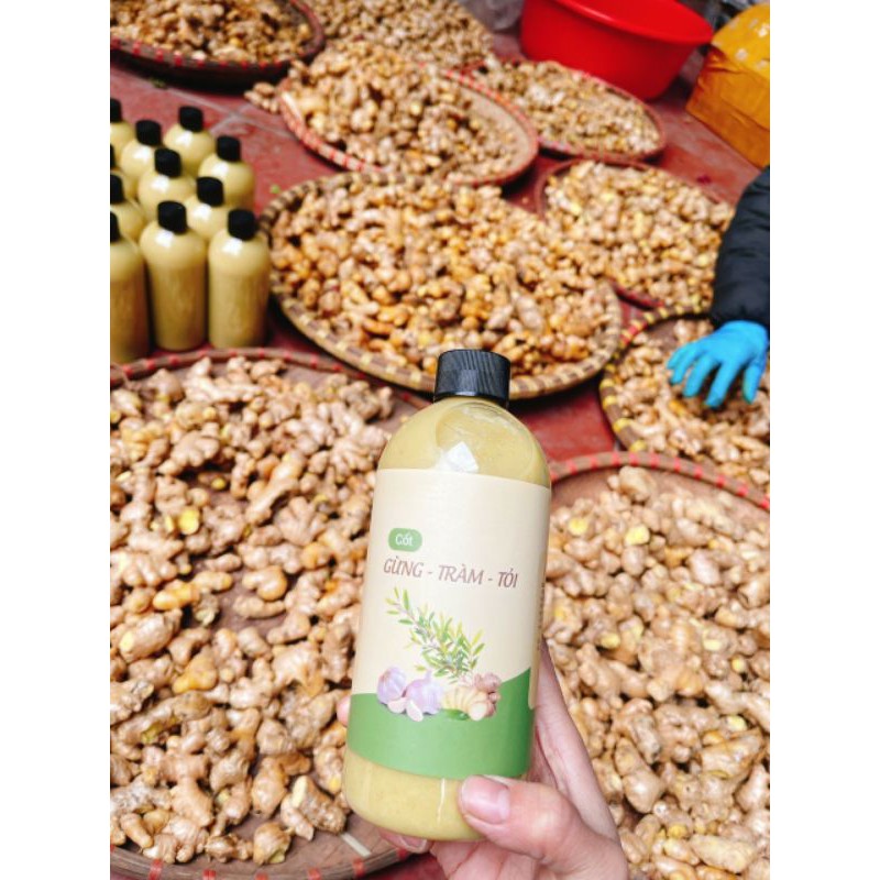 Nước cốt gừng tươi tràm tỏi tắm bé an toàn