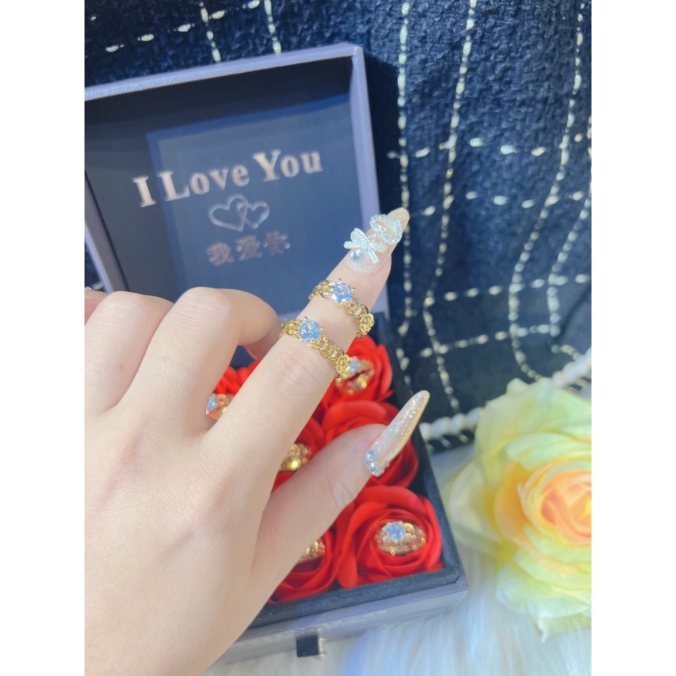 Nhẫn tròn cổ đá kiểu dáng đồng xu thời trang , hình ảnh video tự quay chụp