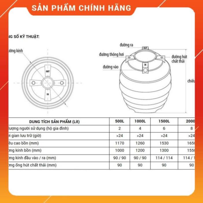 (FREESHIPP) Bồn tự hoại Đại Thành, dễ lắp đặt bảo trì, BH 50 năm