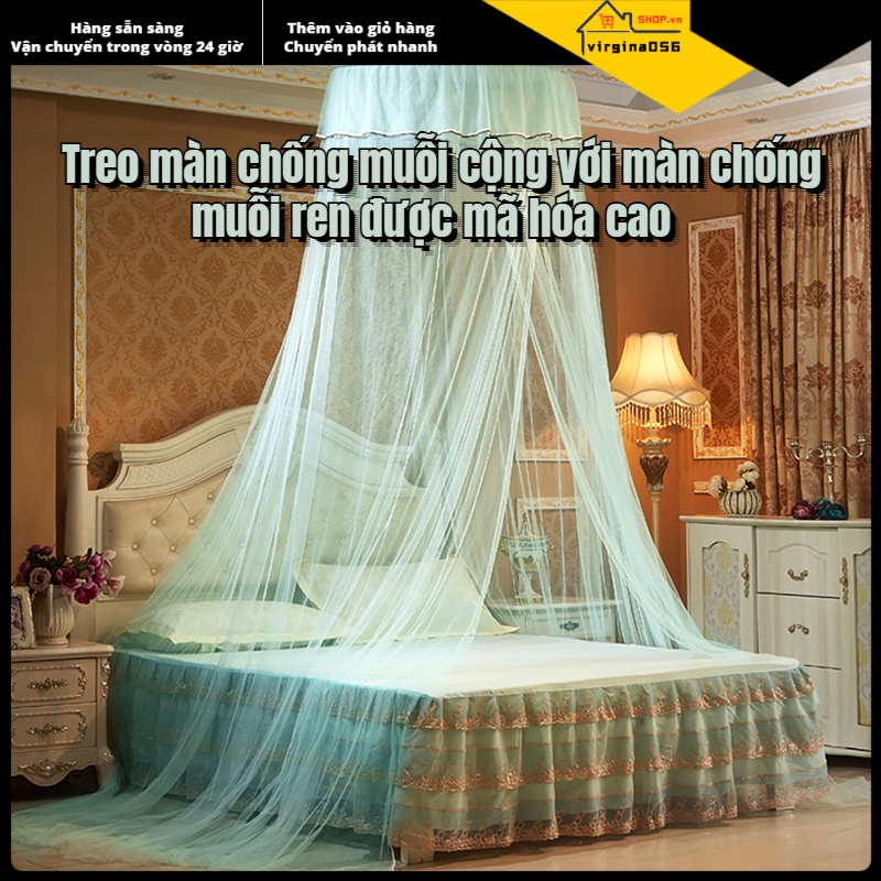 Có thể bán buôn Vòng đệm thoáng khí Tán ren Công chúa Phong cách lưới chống muỗi Màn màn Virgina056 Hàng giao ngay