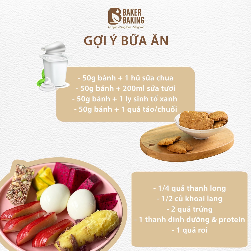 Bánh quy hạnh nhân vị dừa không đường hỗ trợ ăn kiêng Baker Baking 100500g