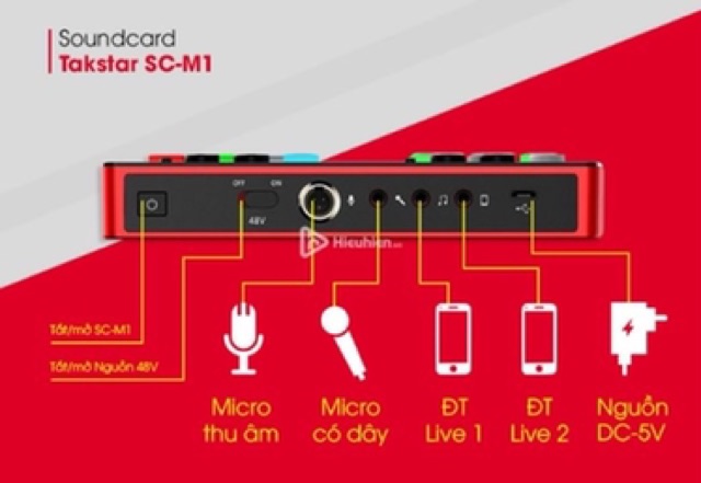 Sound Card thu âm livestream cao cấp Takstar SC-M1 chính hãnh bảo hành 12 tháng