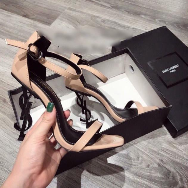 Sandal Quai Mảnh Gót Chữ 10p Da Bóng Mềm Êm Fullbox Hãng CAM KẾT LOẠI 1