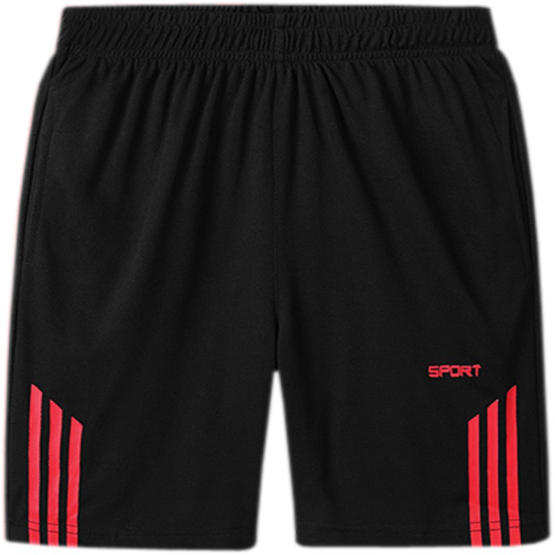 Summer men's red three-bar shorts five-point pants thin casual pants sports loose stretch pants